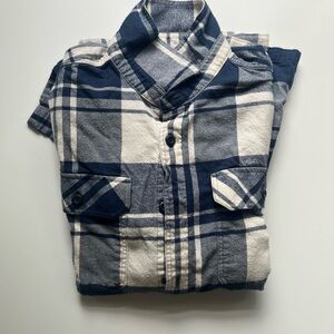 Navy and White Plaid Patagonia Shirt